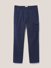 White Stuff Blue Kegworth Cargo 100% Cotton Trousers - Image 3 of 5