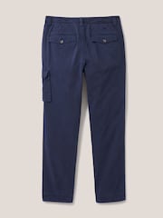 White Stuff Blue Kegworth Cargo 100% Cotton Trousers - Image 4 of 5