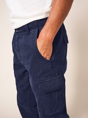 White Stuff Blue Kegworth Cargo 100% Cotton Trousers - Image 5 of 5