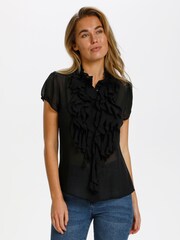 Saint Tropez Black Lilly Short Sleeve Shirt - Image 1 of 8