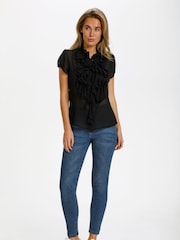 Saint Tropez Black Lilly Short Sleeve Shirt - Image 3 of 8