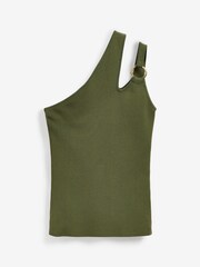 Khakigrün - One-Shoulder-Oberteil - Bild 2 von 2
