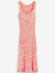 Red Square Neck Midi Summer Dress - Image 1 of 1