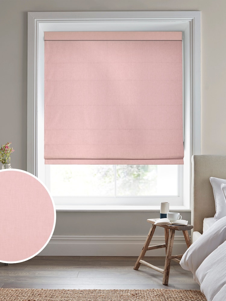 Laura Ashley Blush Pink Easton Made To Measure Roman Blind - Image 1 of 6