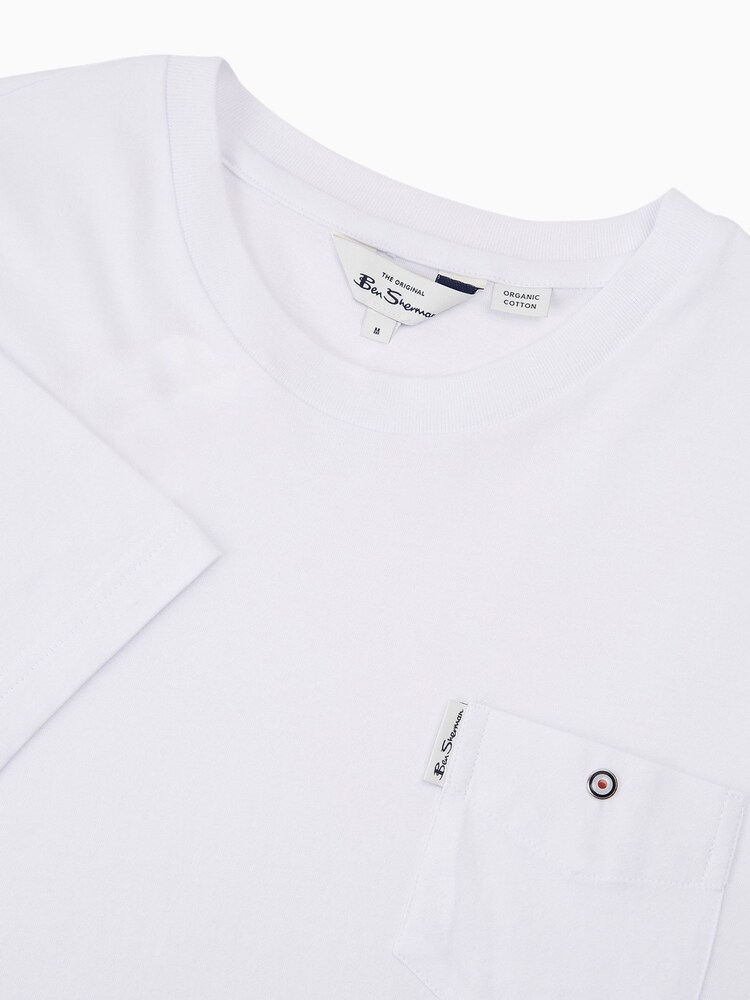 Ben Sherman White 100% Cotton Signature Pocket T-Shirt - Image 7 of 7