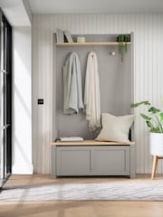 Dove Grey Malvern Oak Effect Hallway Hooks and Bench - Image 1 of 11