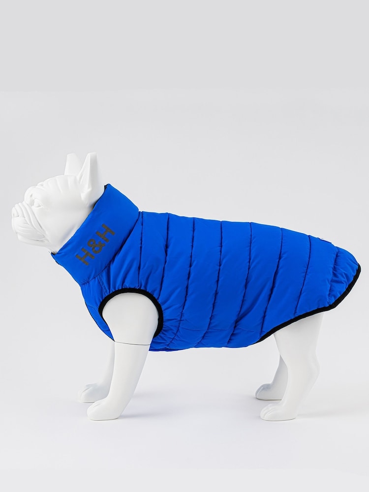 Blue Hugo & Hudson Reversible Padded Dog Coat - Image 2 of 4