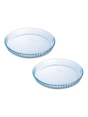 Pyrex Set of 2 Clear 28cm Glass Quiche/Flan Dishes - Image 2 of 3