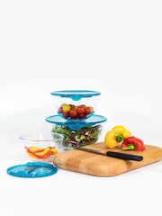 Pyrex Set of 3 Clear Bowls With Lids - Image 1 of 3