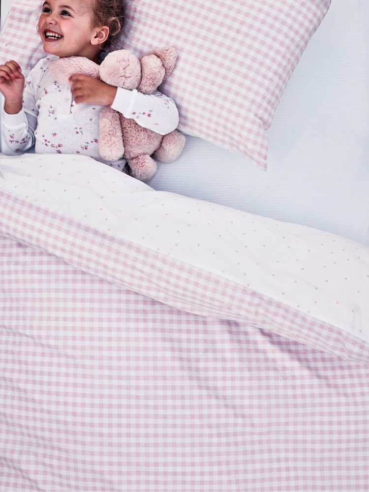 The White Company Pink Reversible Gingham Bedset - Image 2 of 2
