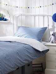 The White Company Blue Reversible Gingham Bedset - Image 1 of 4