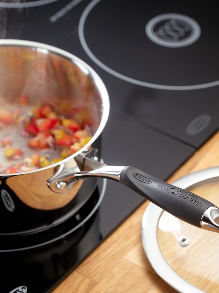 Stellar James Martin 3 Piece Silver Saucepan Set - Image 2 of 4