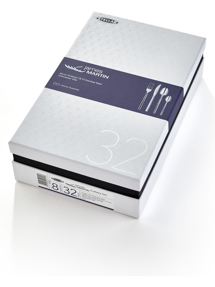 Stellar James Martin 32 Piece Silver Cutlery Set - Image 4 of 4