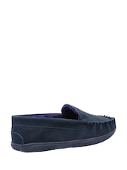 Cotswold Mens Blue Tresham Slip On Moccasin Slippers - Image 3 of 4