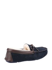 Cotswold Mens Blue Northwood Sheepskin Moccasin Slippers - Image 3 of 4