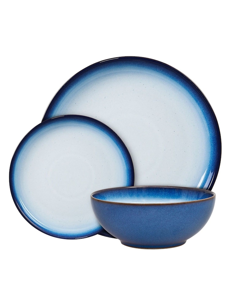 Denby 12 Piece Blue Blue Haze Coupe Tableware Set - Image 4 of 4
