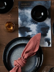 Denby 12 Piece Black Halo Coupe Tableware Set - Image 2 of 4