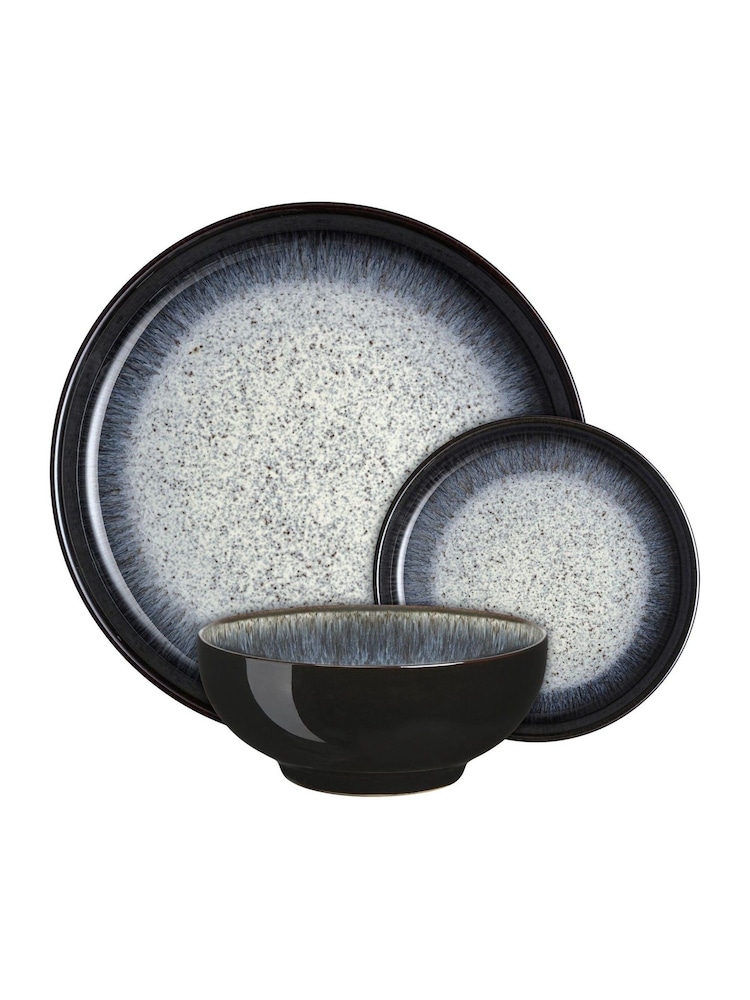 Denby 12 Piece Black Halo Coupe Tableware Set - Image 4 of 4