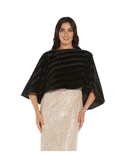 Adrianna Papell Faux Fur Lace Coverup - Image 1 of 6