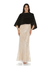 Adrianna Papell Faux Fur Lace Coverup - Image 2 of 6