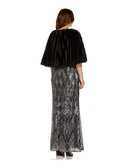 Adrianna Papell Faux Fur Lace Coverup - Image 4 of 6