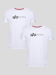 Alpha Industries Label 100% Cotton T-Shirt 2 Pack - Image 1 of 6