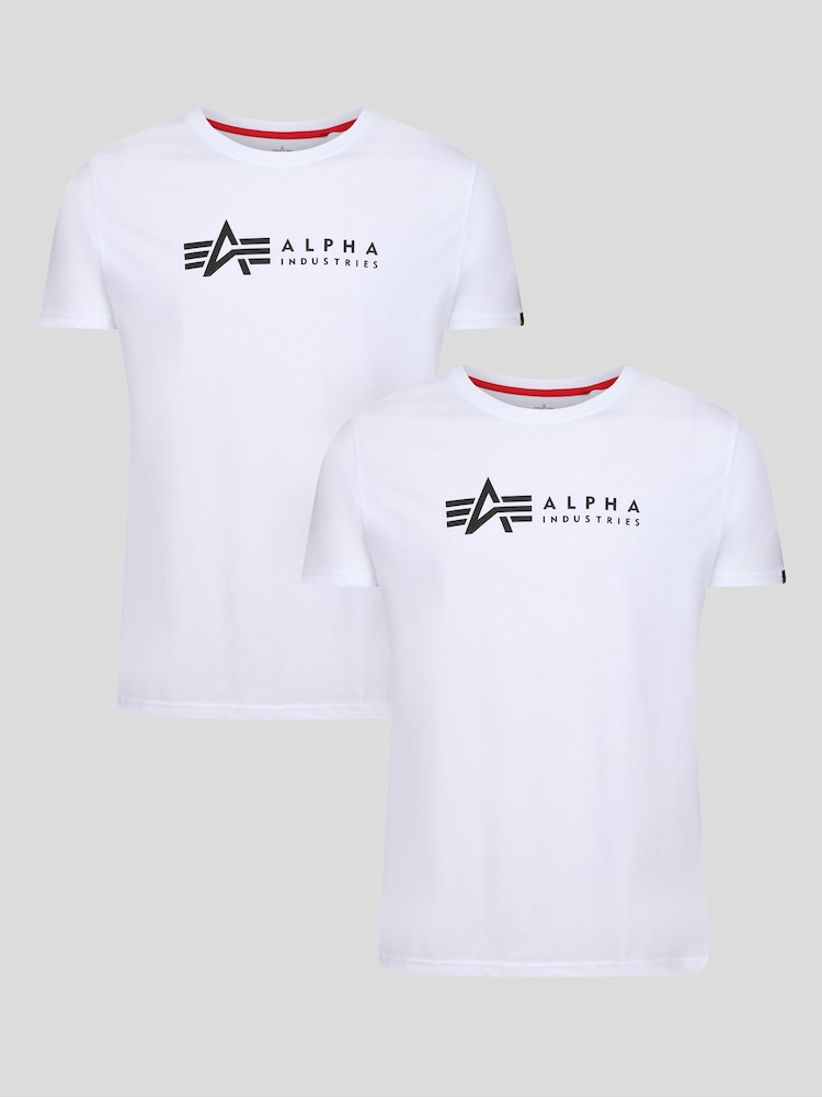 Alpha Industries Label 100% Cotton T-Shirt 2 Pack - Image 1 of 6