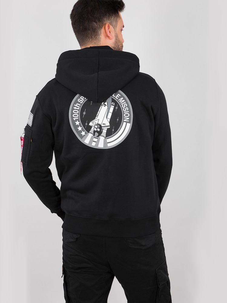 Alpha Industries Space Shuttle 100% Cotton Blue Hoodie - Image 2 of 8