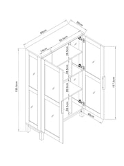 Dark Bronx Oak Effect Glazed Cabinet - Image 8 of 10
