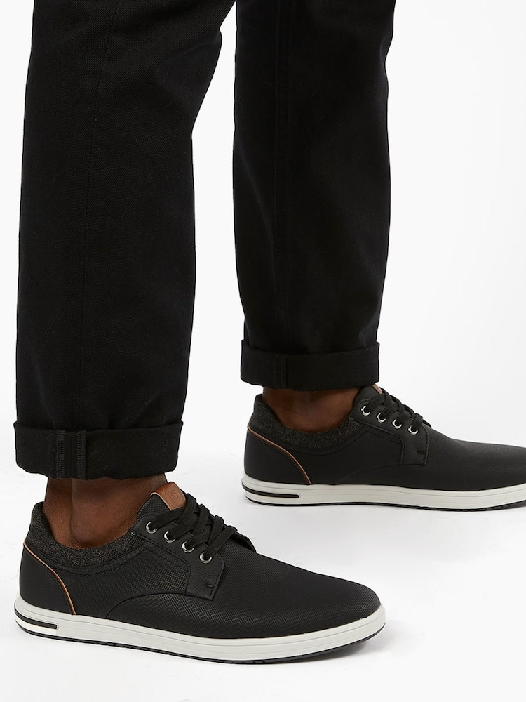 Dune London Black Standard Fit Trip Textured Trainers - Image 1 of 5