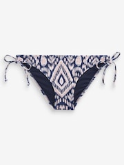 Navy Print Tie Side Briefs Bikini Bottoms - Image 2 of 2