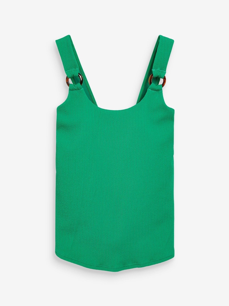 Green Crinkle Tankini Top Crinkle Maternity Tankini Top - Image 1 of 1 Green Crinkle Tankini Top Crinkle Maternity Tankini Top - Image 1 of 1
