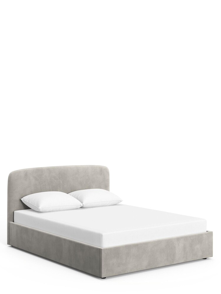 Contemporary Tweed Natural Matson Upholstered Ottoman Storage Bed Frame - Image 7 of 7