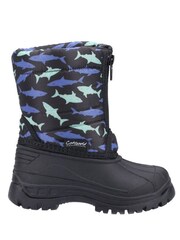 Cotswold Younger Boys Waterproof Iceberg Zip Black Snow Boots - Image 1 of 4