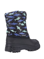 Cotswold Younger Boys Waterproof Iceberg Zip Black Snow Boots - Image 3 of 4
