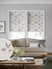 Laura Ashley Grey Animalia Embroidered Made To Measure Roman Blind - Image 1 of 6