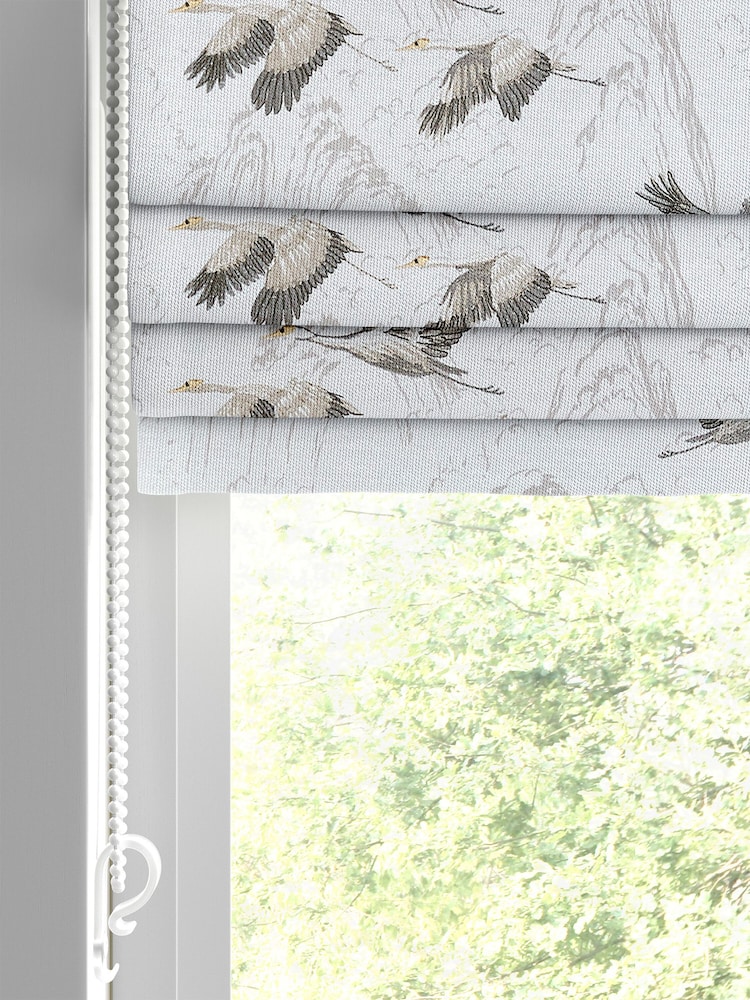 Laura Ashley Silver Animalia Embroidered Made To Measure Roman Blind - Image 2 of 6