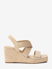 Rose Gold Regular/Wide Fit Forever Comfort® Elasticated Cross-Over Espadrille Wedges - Image 4 of 7