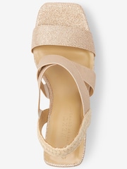 Rose Gold Regular/Wide Fit Forever Comfort® Elasticated Cross-Over Espadrille Wedges - Image 6 of 7
