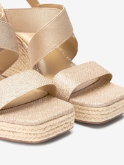 Rose Gold Regular/Wide Fit Forever Comfort® Elasticated Cross-Over Espadrille Wedges - Image 7 of 7