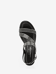 Black/Silver Forever Comfort® Asymmetric Sparkly Wedges - Image 4 of 5