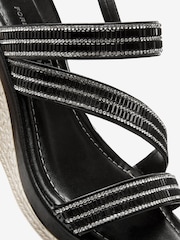 Black/Silver Forever Comfort® Asymmetric Sparkly Wedges - Image 5 of 5