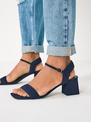 Navy Blue Regular/Wide Fit Forever Comfort® Simple Block Heel Sandals - Image 2 of 6