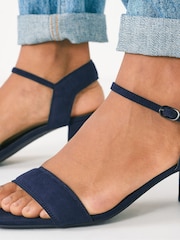 Navy Blue Regular/Wide Fit Forever Comfort® Simple Block Heel Sandals - Image 4 of 6