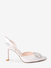 Ivory Forever Comfort® Wedding Jewel Slingback Heeled Bridal Shoes - Image 3 of 6