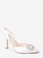 Ivory Forever Comfort® Wedding Jewel Slingback Heeled Bridal Shoes - Image 4 of 6