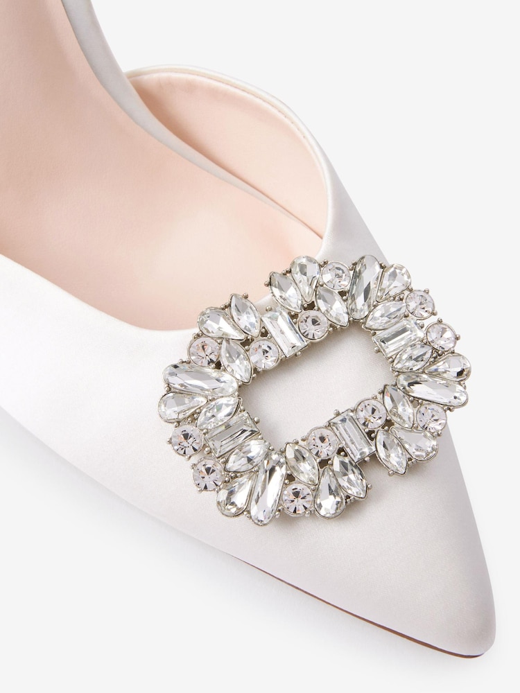 Ivory Forever Comfort® Wedding Jewel Slingback Heeled Bridal Shoes - Image 6 of 6