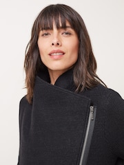 Phase Eight Black Byanca Zip Knit Coat - Image 5 of 6