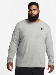 Nike Grey Club Long Sleeve T-Shirt - Image 1 of 6