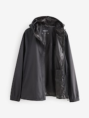 Black Lightweight Waterproof Packable Hooded Jacket - Image 10 of 14